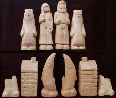 chess pieces hand carved