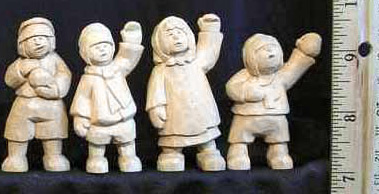 Wood carvings Victorian Children